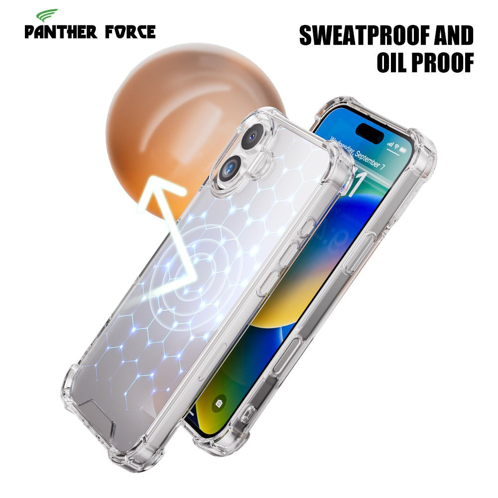 Panther Force Anti-Shock proof clear case for IPhone 16/16e/16Pro/16Plus/16ProMax|Protects all four edges and Both front screen and back Camera lenses|Scratch Resistant| Dust Proof