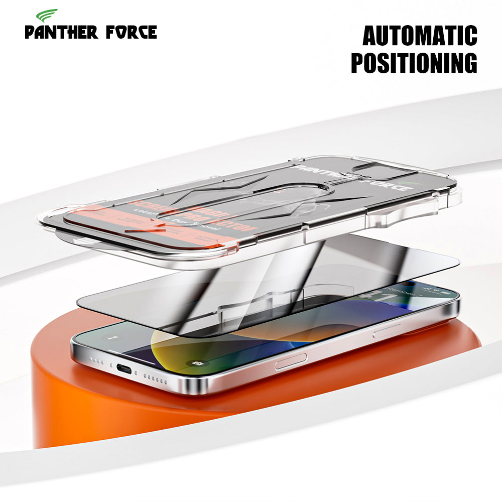 PANTHER FORCE 8K MAGIC GLASS BOX SCREEN PROTECTOR WITH PRIVACY & ALIGNMENT MOUNTING COVER FOR iPHONE X/XS/XR to 16PROMAX
