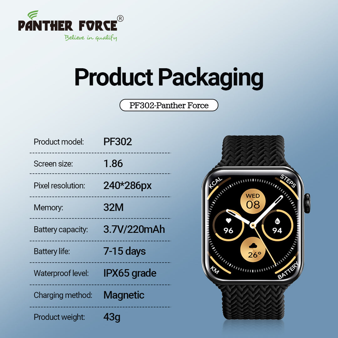 PANTHERFORCE 1.86" Amoled Screen Smart Watch (PF302)