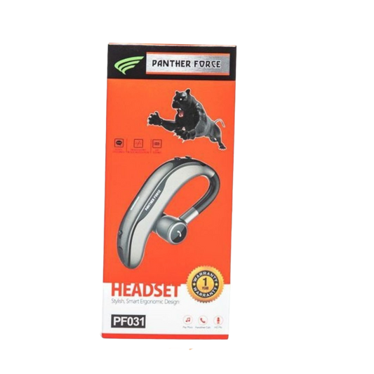 PANTHER FORCE Bluetooth Handsfree Headset Curved 17Hrs - PF31 | Ergonomic Wireless Design | Noise Reduction, Long Battery Life, & Comfortable Fit for Hands-Free Calls & Music