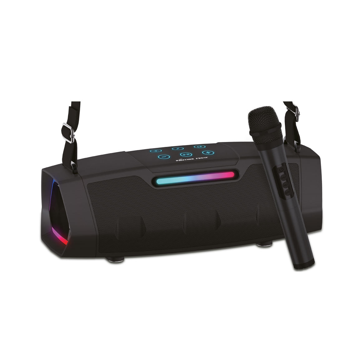 PF264- Panther Force Portable Bluetooth Speaker With Wireless Microphone For Indoor/Outdoor Karaoke