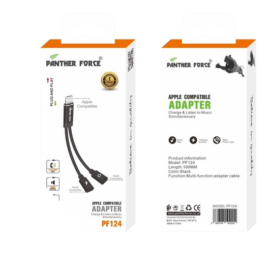 Panther Force iPhone to 2 iPhone Jack - PF124 - Extended Length for Convenient Charging & Syncing of Your Phone