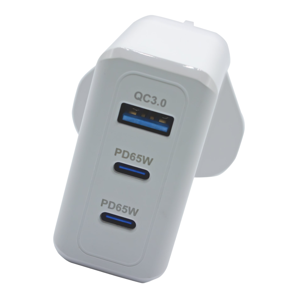 Panther Force 65W Plug with 2* C Port / 1* USB-A Port - Fast Charging for Multiple Devices - PF193