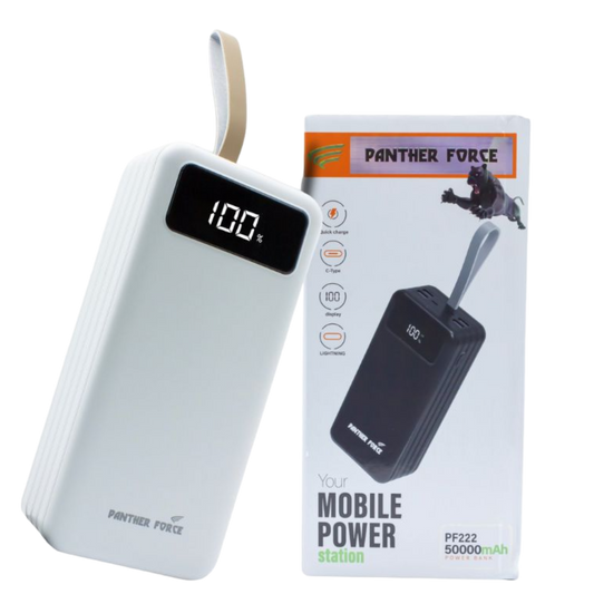 PANTHER FORCE 50000mAh Super Power Bank - PF222 | Multi-Port Portable Charger | Fast Charging for iPhone, Samsung, Tablets, & More | USB-C & USB Ports | Reliable Power On-the-Go