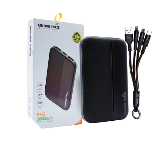 PANTHER FORCE 5000mAh Power Bank - PF85 | Dual USB Portable Charger | Fast Charging for iPhone, Samsung, Google Pixel & More | Safe & Compact Power Bank for On-the-Go Charging
